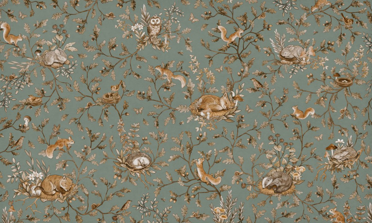 Wallpaper - Playful Woods - Vintage - Green (Pre - Order) - LPM Home