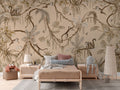 Wallpaper - Playful Monkeys - Vintage - Beige (Pre - Order) - LPM Home
