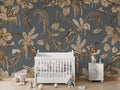 Wallpaper - Playful Monkeys - Vintage - Blue (Pre - Order) - LPM Home