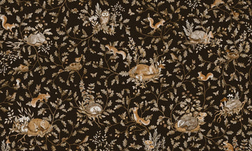 Wallpaper - Playful Woods - Vintage - Black (Pre - Order) - LPM Home