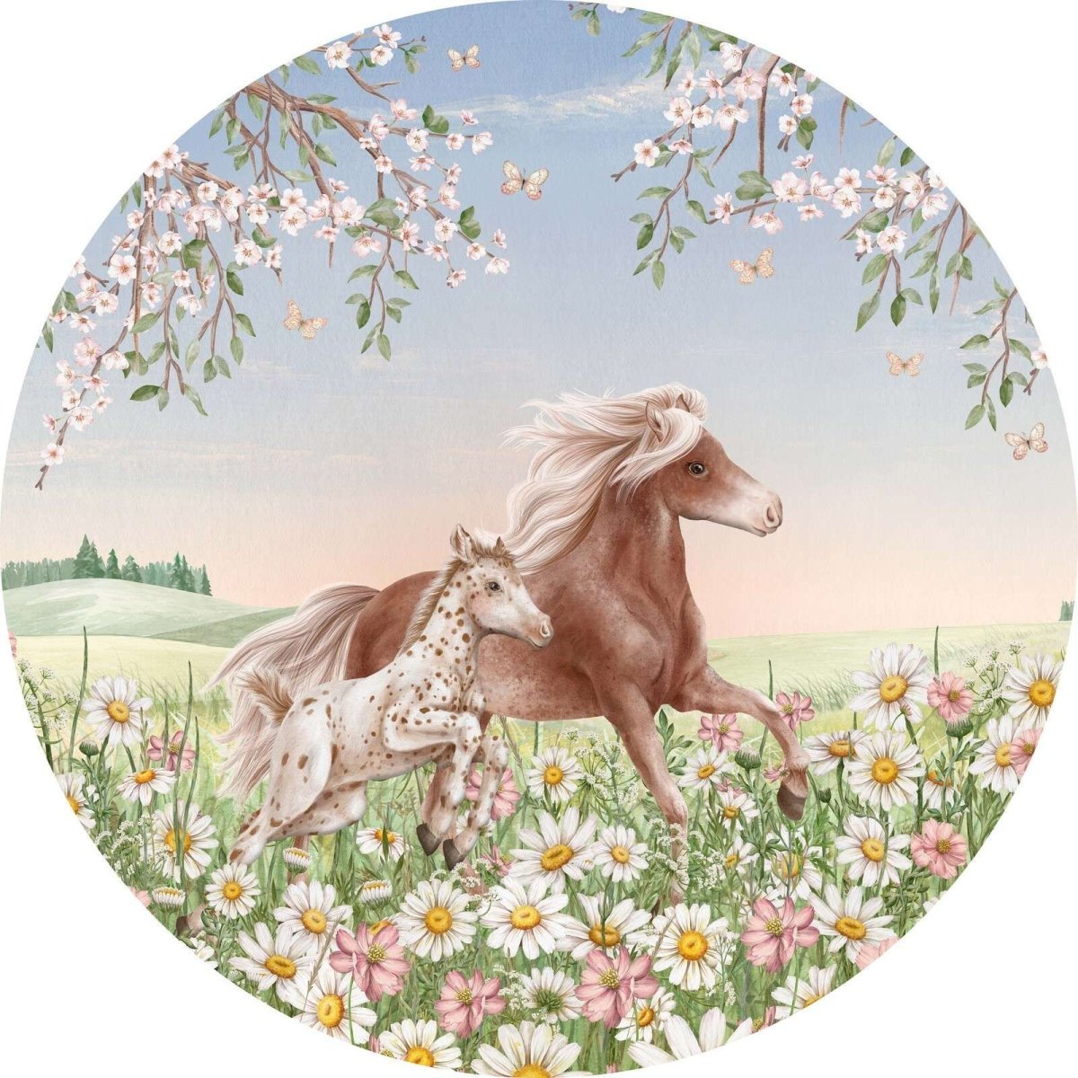 Wallpaper - Happy Horses - Circle (Pre - Order) - LPM Home
