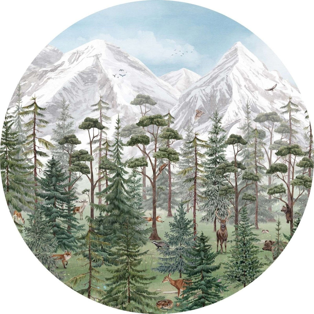 Wallpaper - Mountain Forest - Circle (Pre - Order) - LPM Home