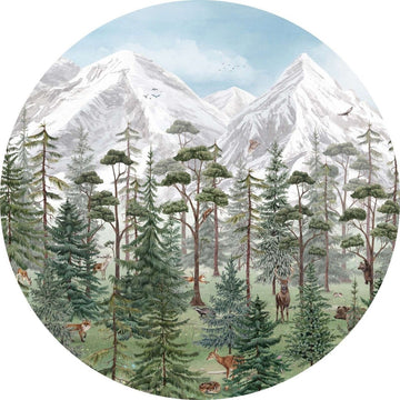 Wallpaper - Mountain Forest - Circle (Pre - Order) - LPM Home