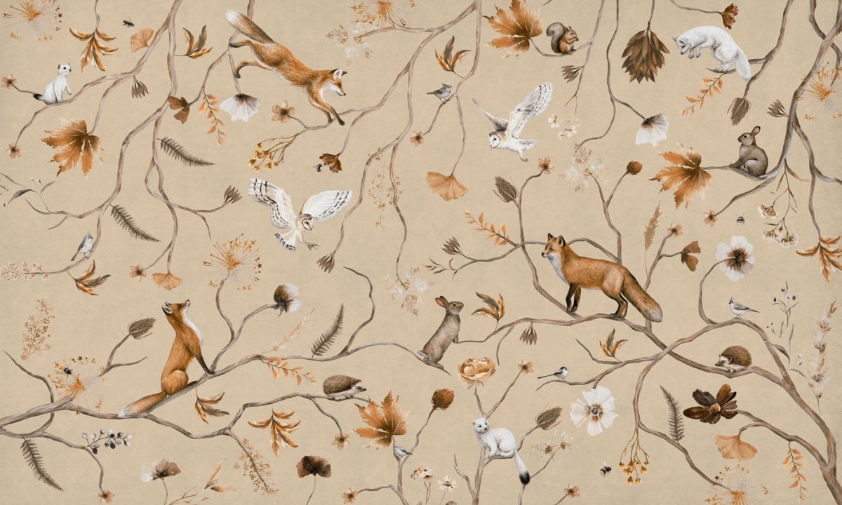 Wallpaper - Playful Forest - Beige (Pre - Order) - LPM Home