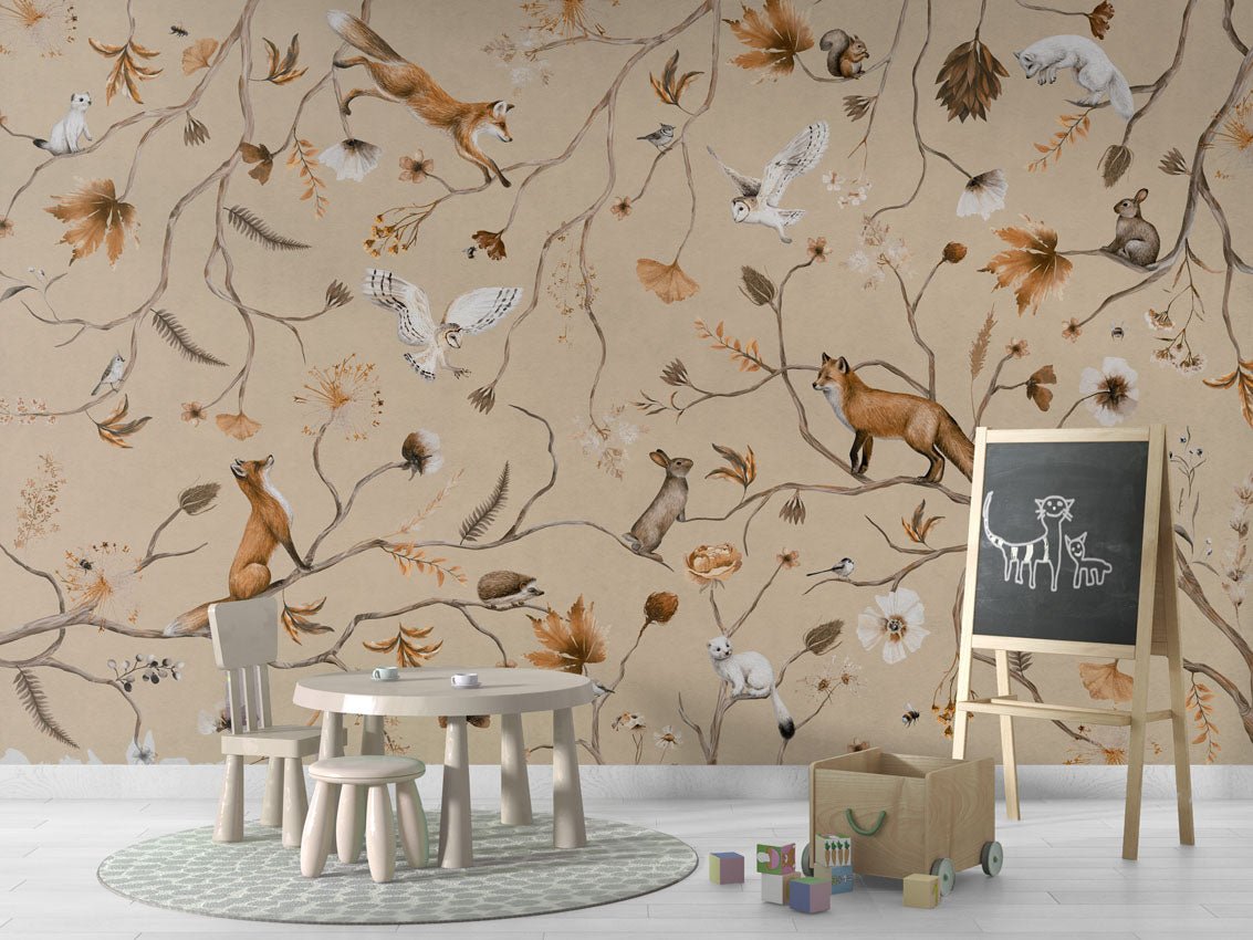 Wallpaper - Playful Forest - Beige (Pre - Order) - LPM Home