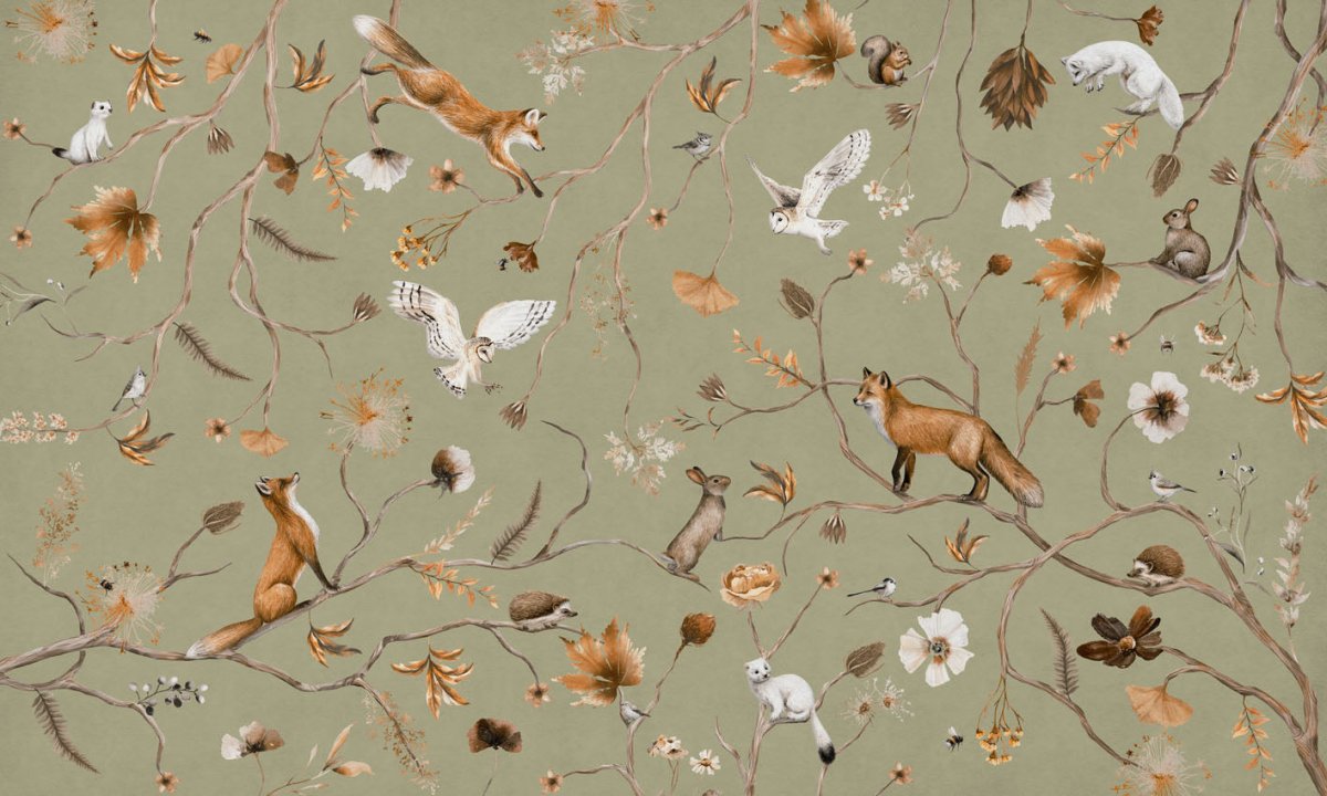 Wallpaper - Playful Forest - Green (Pre - Order) - LPM Home