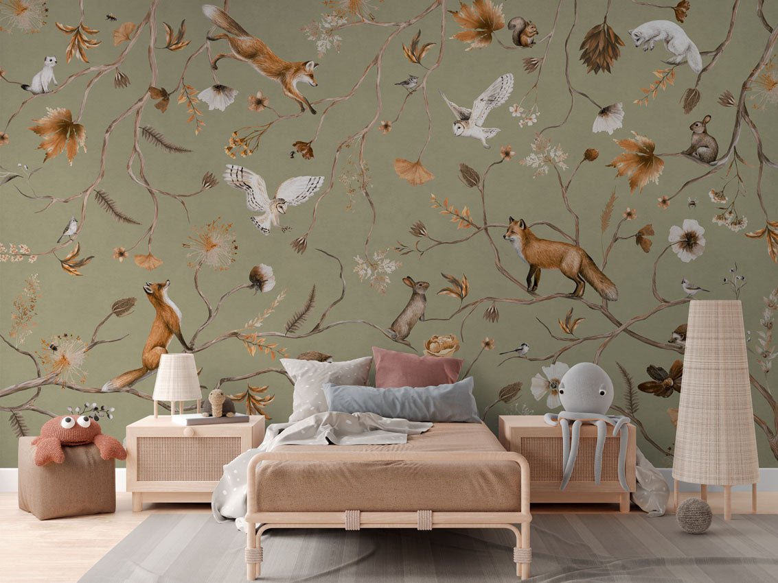Wallpaper - Playful Forest - Green (Pre - Order) - LPM Home