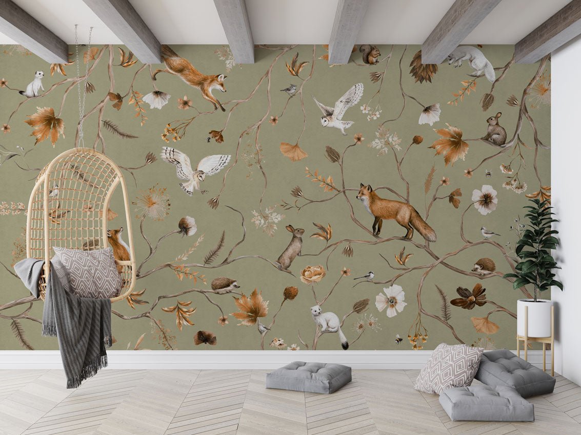 Wallpaper - Playful Forest - Green (Pre - Order) - LPM Home