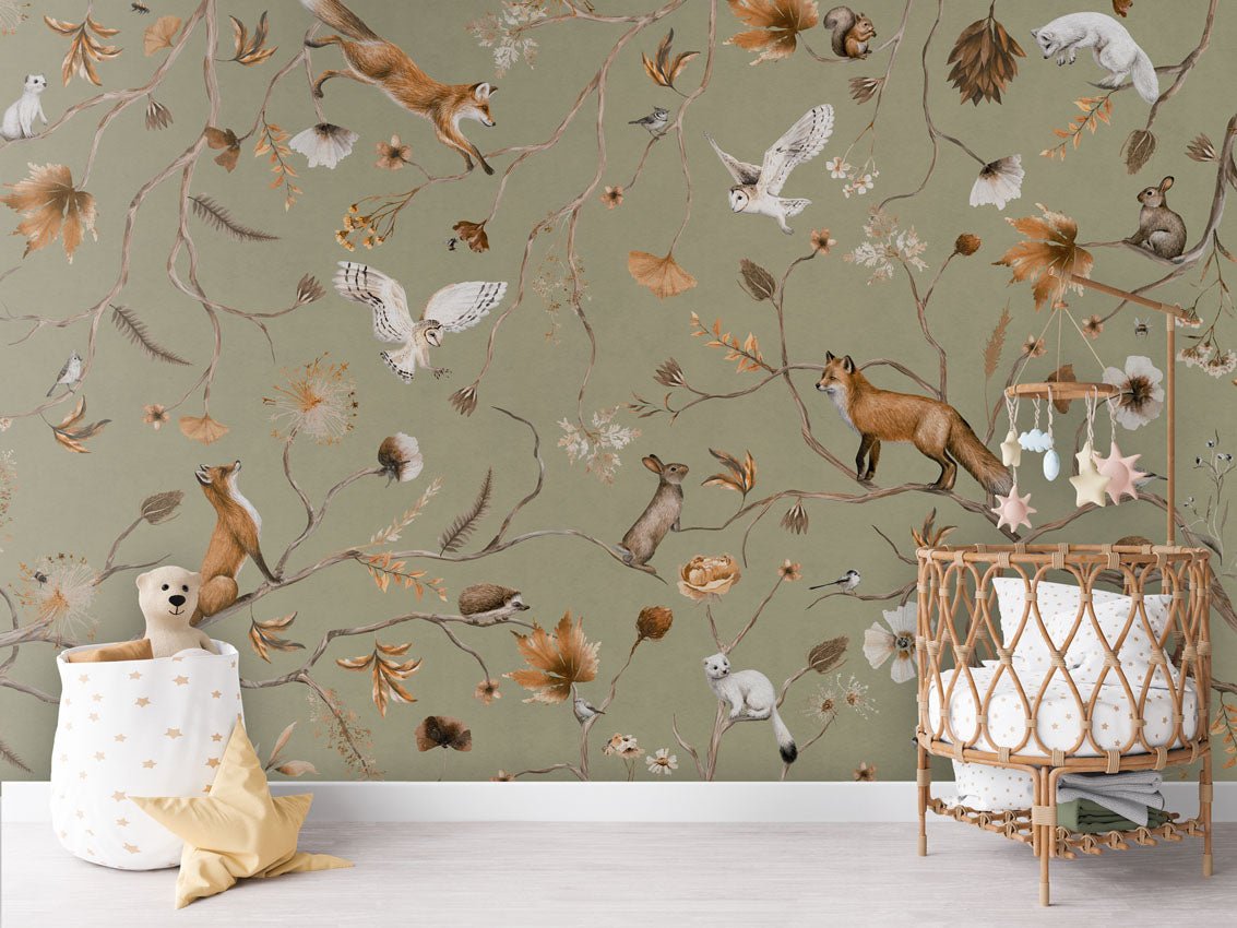 Wallpaper - Playful Forest - Green (Pre - Order) - LPM Home