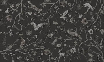 Wallpaper - Playful Forest - Monochrome - Black (Pre - Order) - LPM Home