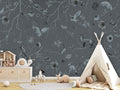Wallpaper - Playful Forest - Monochrome - Blue (Pre - Order) - LPM Home