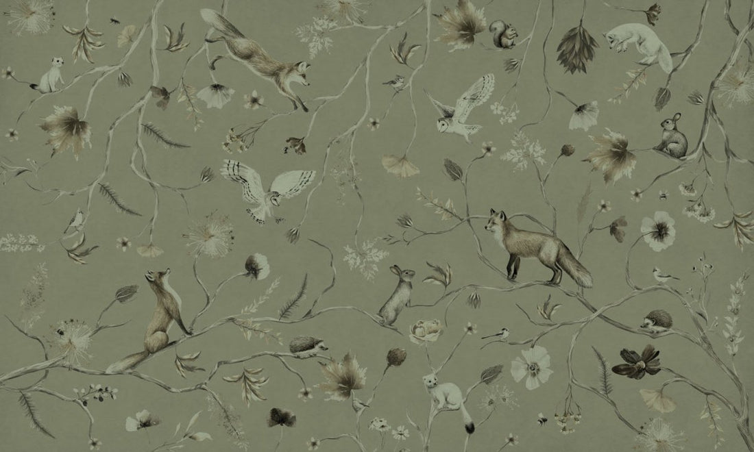 Wallpaper - Playful Forest - Monochrome - Green (Pre - Order) - LPM Home