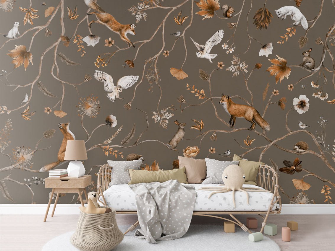 Wallpaper - Playful Forest - Taupe (Pre - Order) - LPM Home