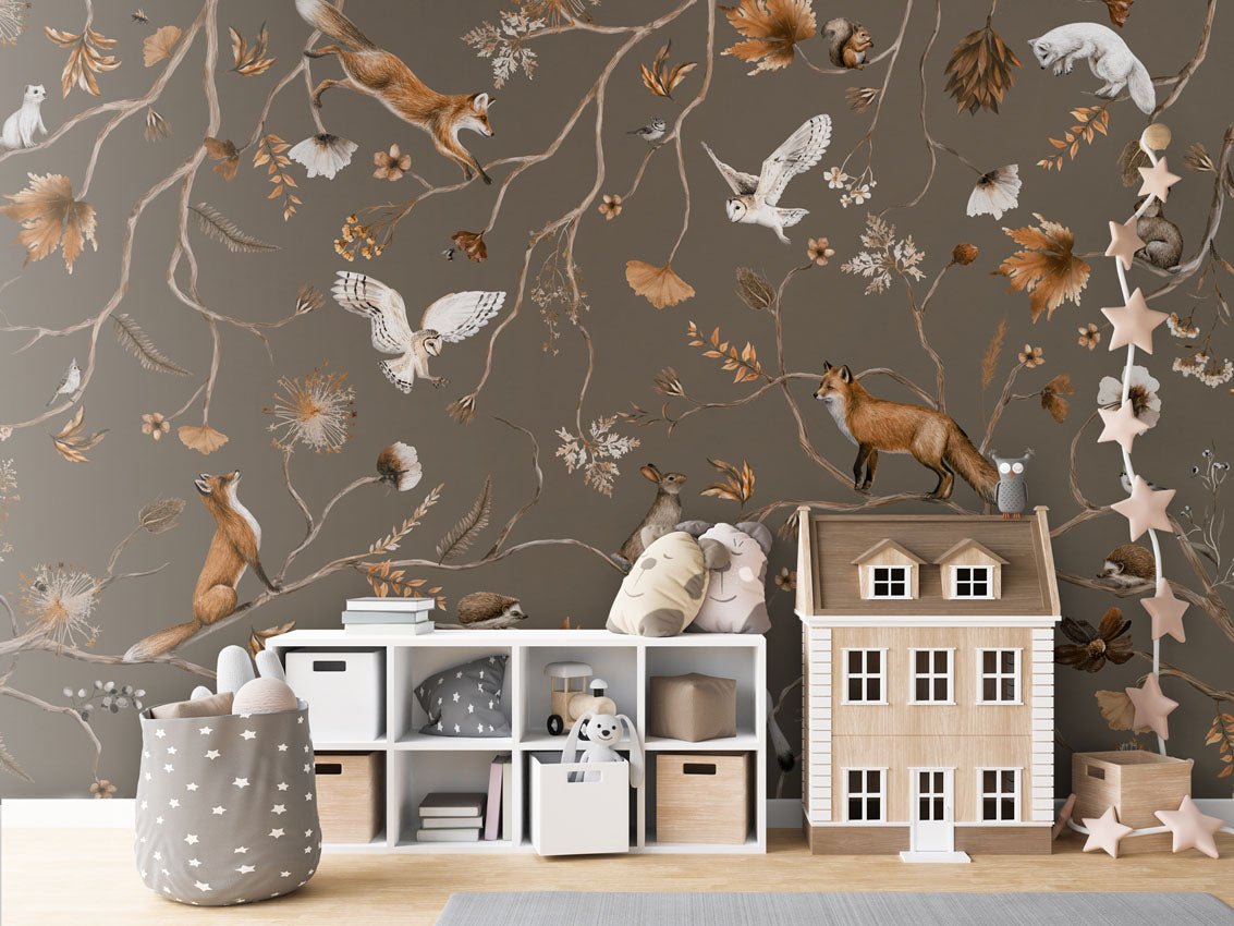 Wallpaper - Playful Forest - Taupe (Pre - Order) - LPM Home