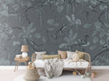 Wallpaper - Playful Monkeys - Monochrome - Blue (Pre - Order) - LPM Home