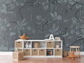 Wallpaper - Playful Monkeys - Monochrome - Blue (Pre - Order) - LPM Home