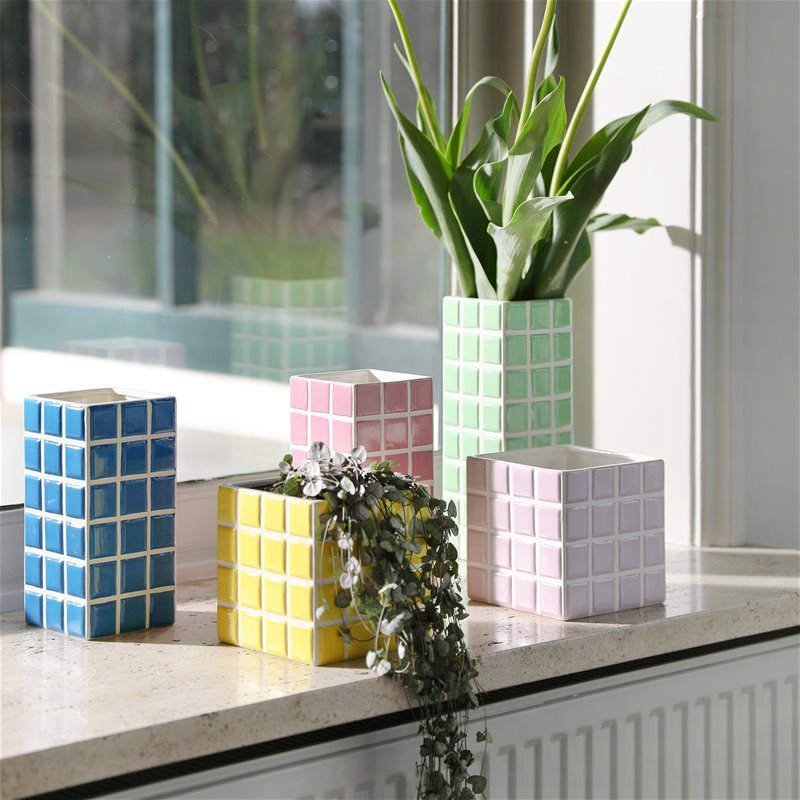 Vase Tile, Pink - Le Petit Marché Home Furniture