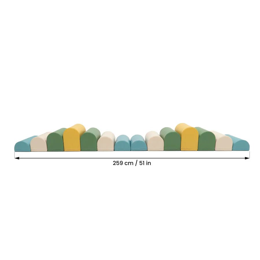 Motion 14 Multifunctional Soft Play Activity Blocks, Pastel Turquoise (Pre - Order) - Le Petit Marché Home Furniture