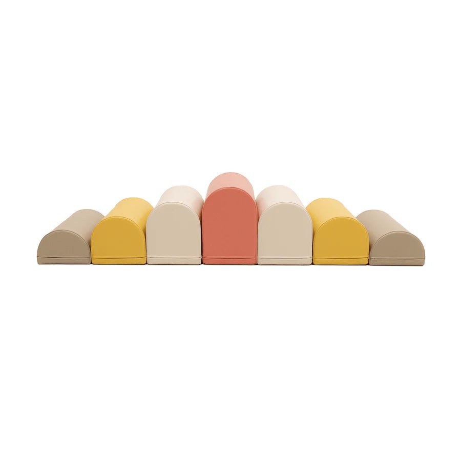 Motion 7 Multifunctional Soft Play Activity Blocks, Pastel Pink (Pre - Order) - Le Petit Marché Home Furniture
