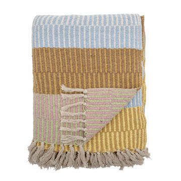 Throw Isnel, Yellow, Recycled Cotton - Le Petit Marché Home Furniture