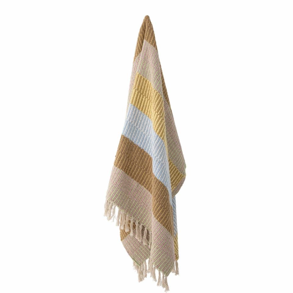 Throw Isnel, Yellow, Recycled Cotton - Le Petit Marché Home Furniture