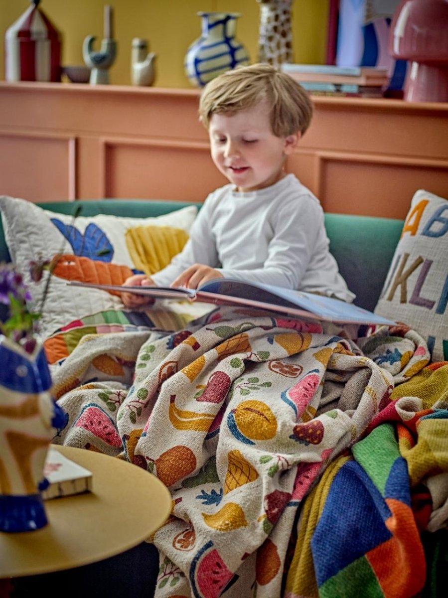 Throw Fruitta, Multi, Recycled Cotton - Le Petit Marché Home Furniture