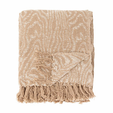 Throw Okapi, Brown, Recycled Cotton - Le Petit Marché Home Furniture