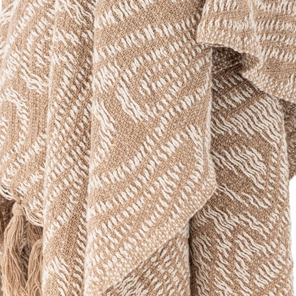 Throw Okapi, Brown, Recycled Cotton - Le Petit Marché Home Furniture