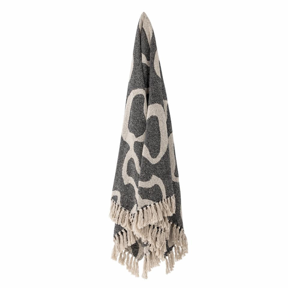 Throw Salobre, Black, Recycled Cotton - Le Petit Marché Home Furniture