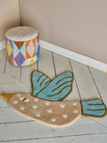 Rug Bird Blue Jay, Blue, Wool - Le Petit Marché Home Furniture