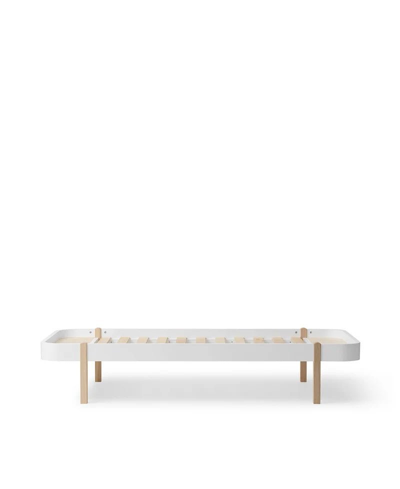 Wood Lounger Bed 90, White/Oak - Le Petit Marché Home Furniture
