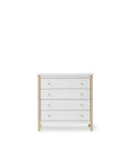 Wood Dresser 4 Drawers, White/Oak - Le Petit Marché Home Furniture