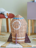 Space Basket w/Lid, Nature, Rattan - Le Petit Marché Home Furniture