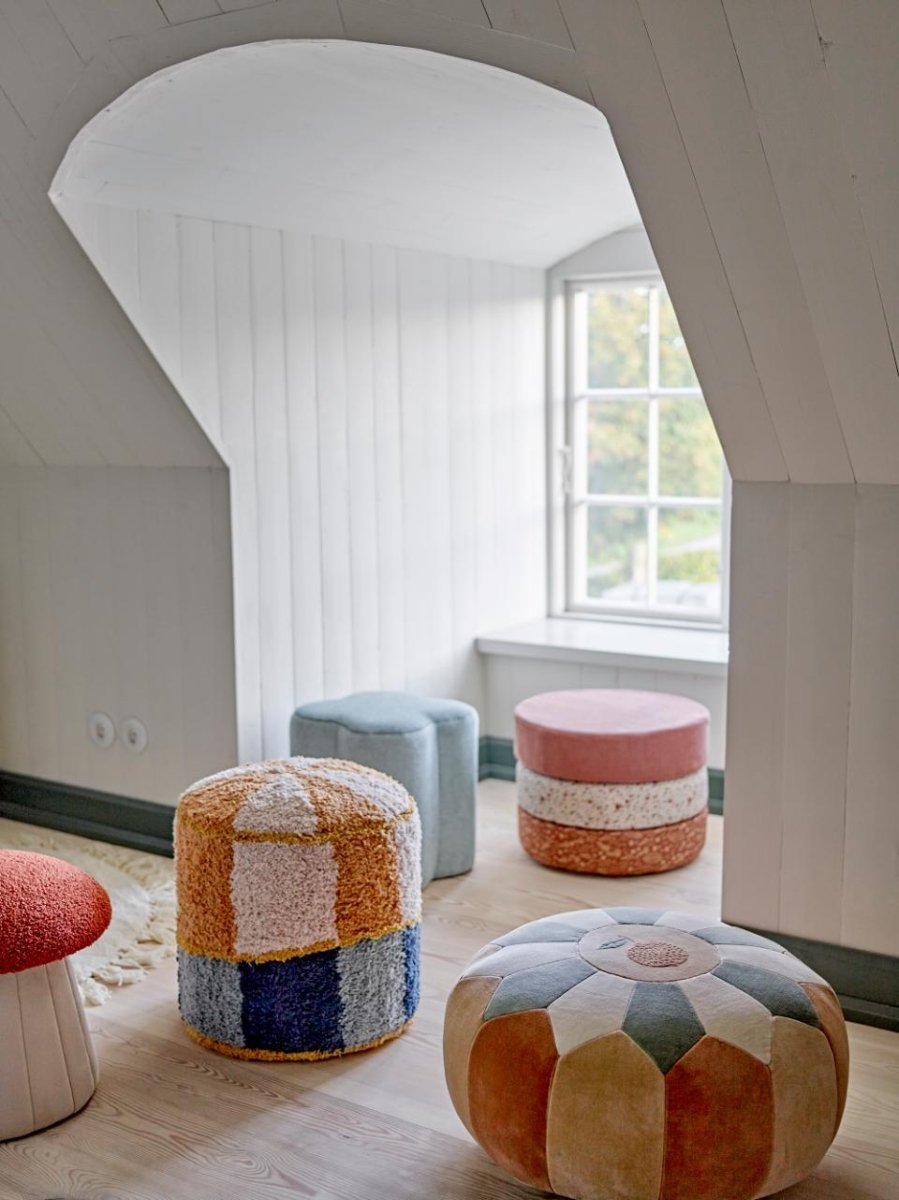 Pouf Kio, Blue, Cotton - Le Petit Marché Home Furniture
