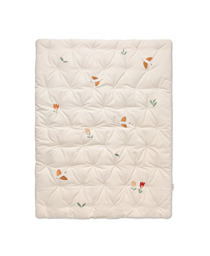 Embroidered Play Mattress, Songbirds SOH - Le Petit Marché Home Furniture