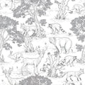 Wallpaper - Animals White - Le Petit Marché Home Furniture
