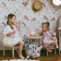 Wallpaper - Birds White - Gray - Le Petit Marché Home Furniture