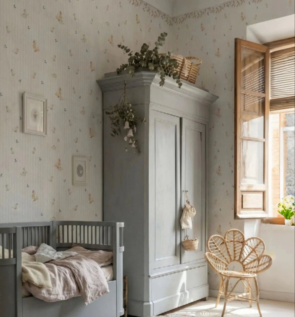 Wallpaper - Ducklings with ornaments (Pre - Order) - LPM Home