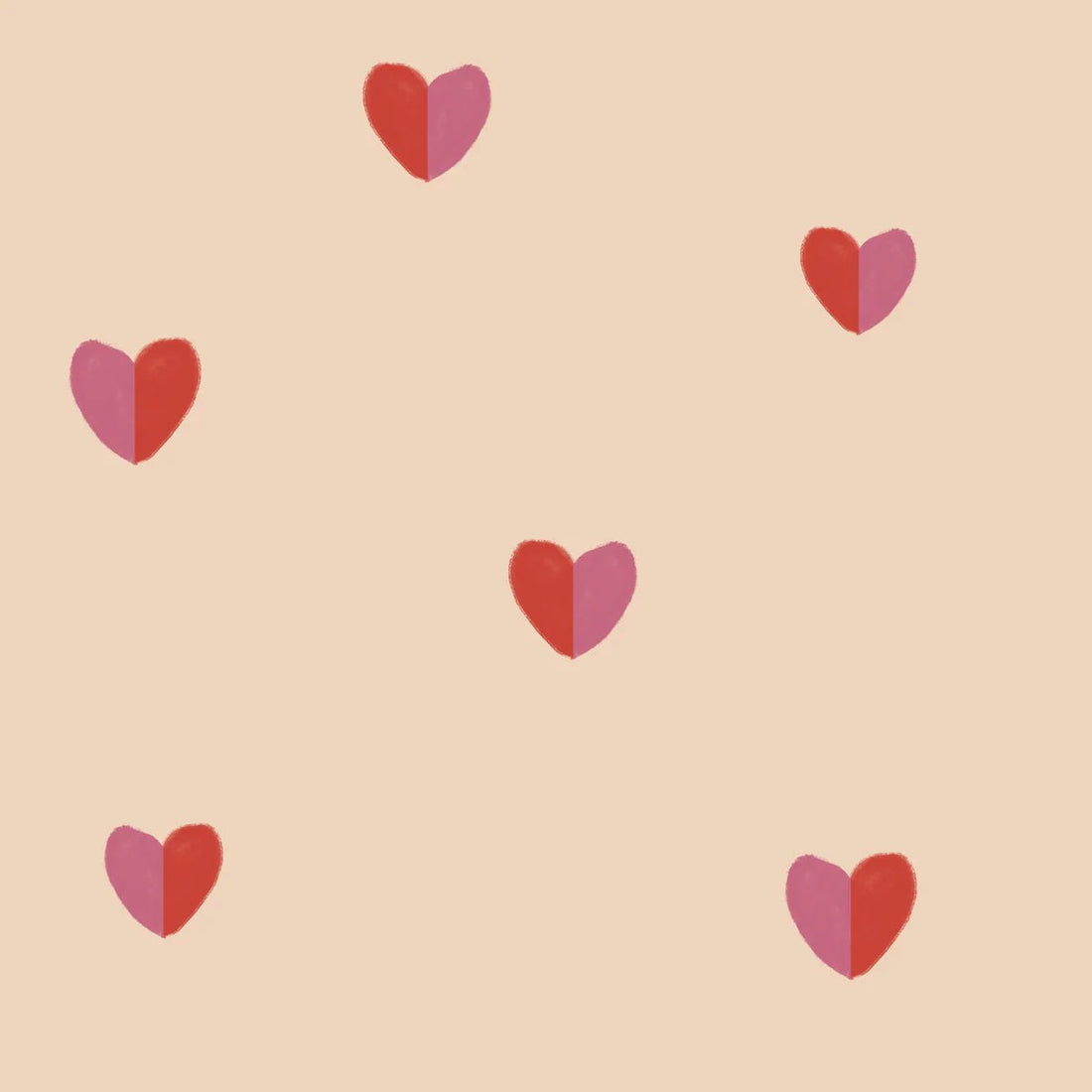 Wallpaper - Hearts Draw Two Colours - Le Petit Marché Home Furniture