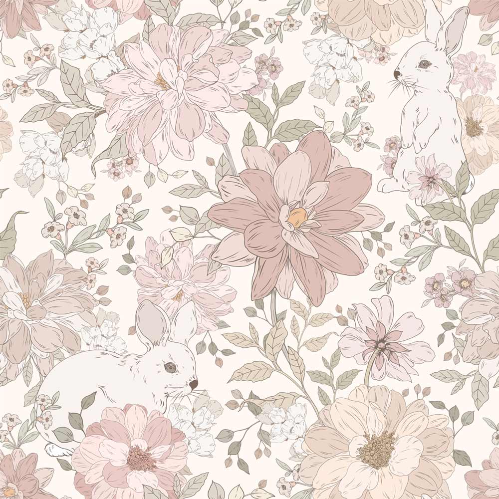 Wallpaper - Hide and Seek Rabbits - Le Petit Marché Home Furniture