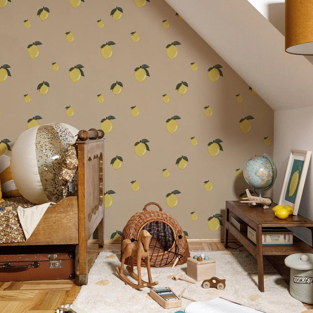 Wallpaper - Little Lemons Beige - Le Petit Marché Home Furniture