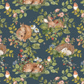 Wallpaper - Little Sleepy Animals Dark - Le Petit Marché Home Furniture