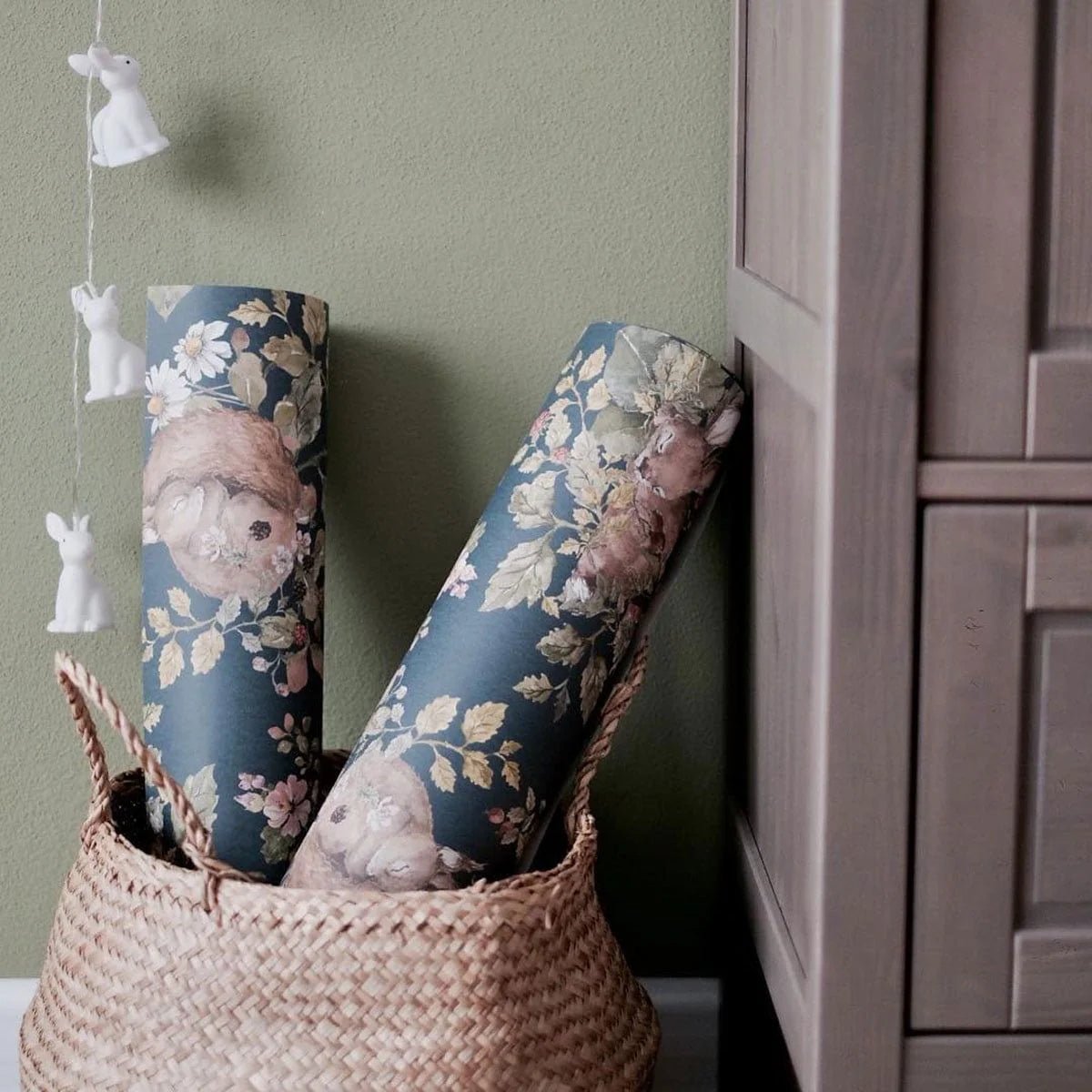 Wallpaper - Little Sleepy Animals Dark - Le Petit Marché Home Furniture