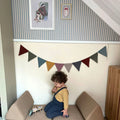 Wallpaper - Simple Vintage Stripes Beige Blue - Le Petit Marché Home Furniture