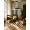 Wallpaper - Stripes Happy 2 Colours Navy Blue and Mint - Le Petit Marché Home Furniture