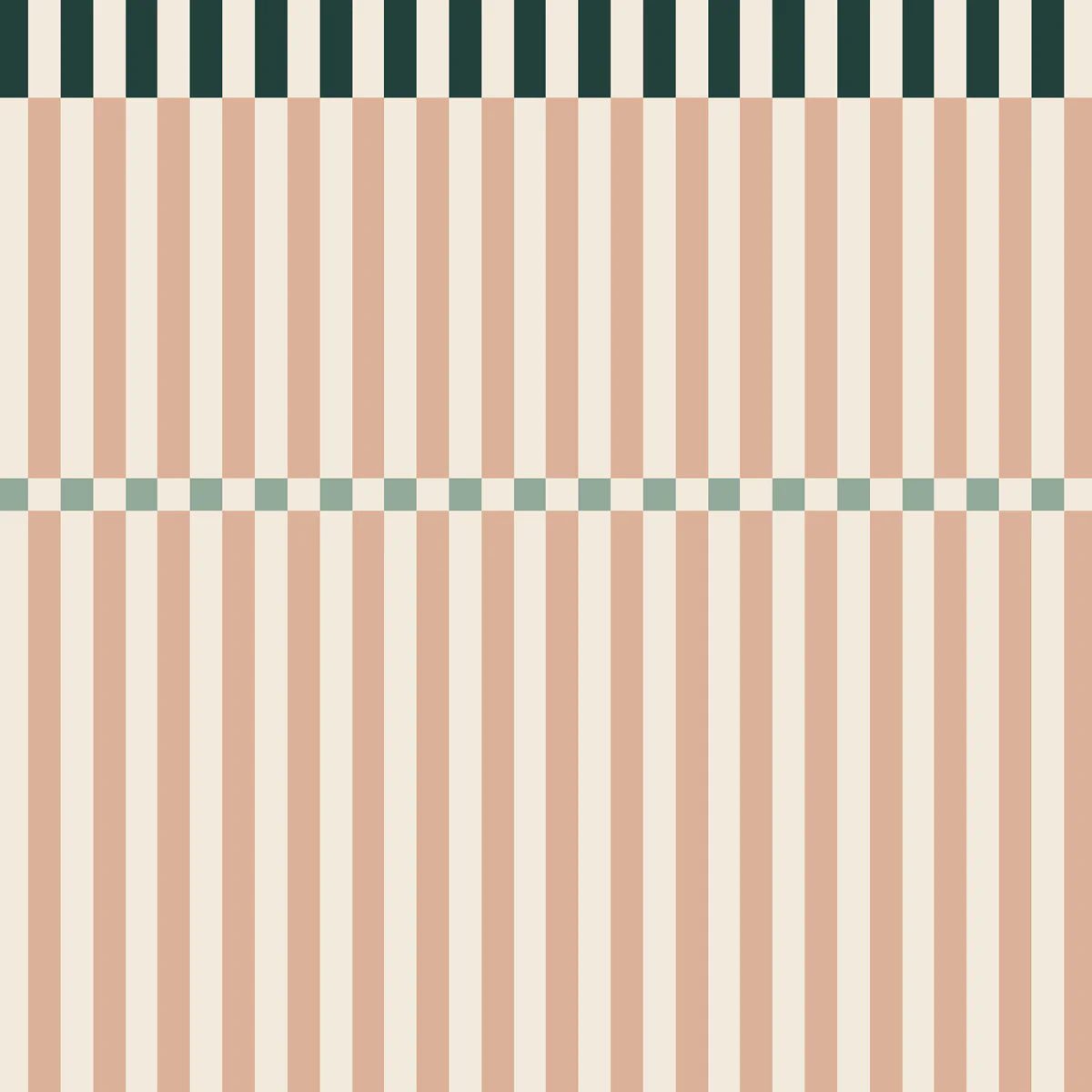 Wallpaper - Stripes Happy Cherry Pink and Green - Le Petit Marché Home Furniture