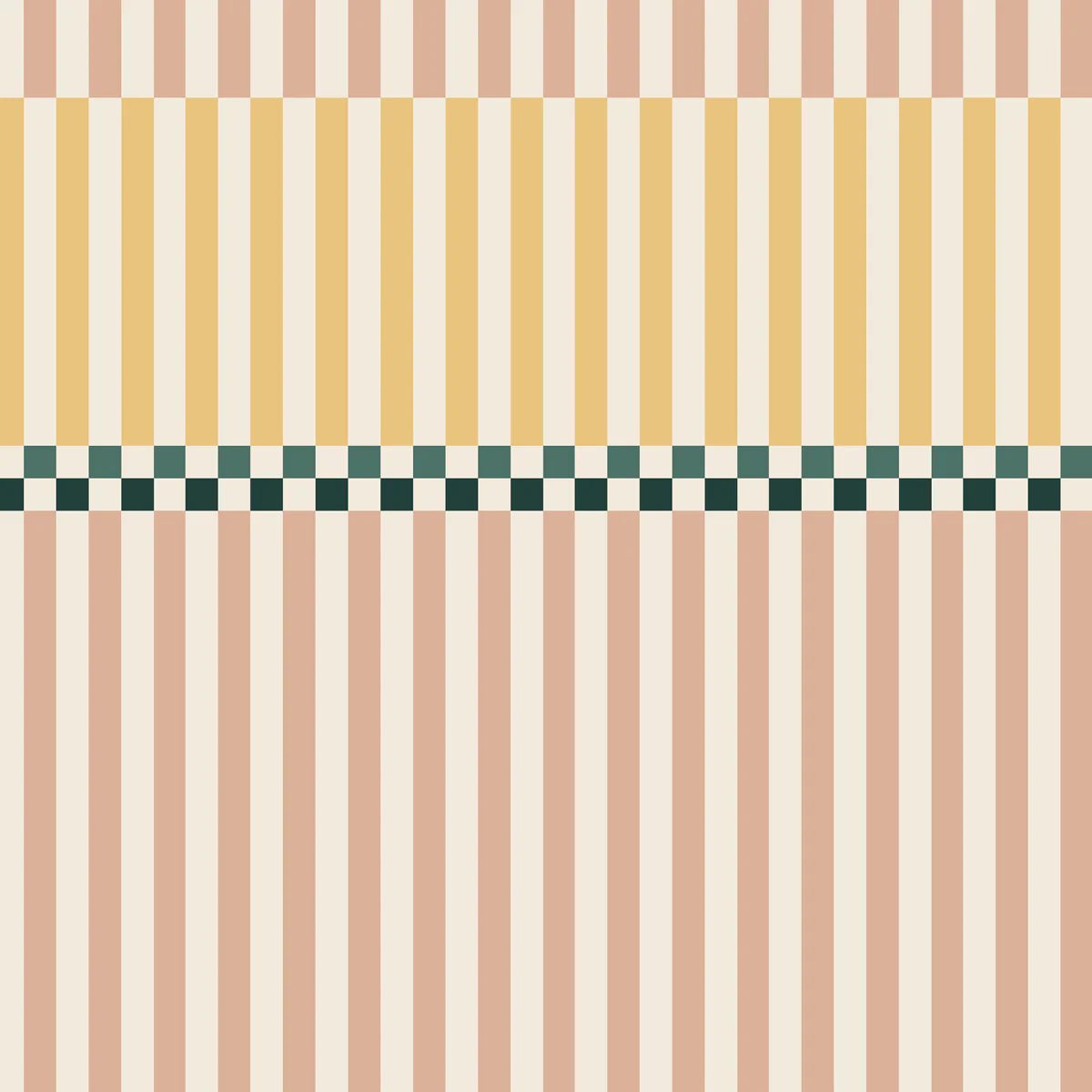 Wallpaper - Stripes Happy Cherry Pink and Sunny Yellow - Le Petit Marché Home Furniture