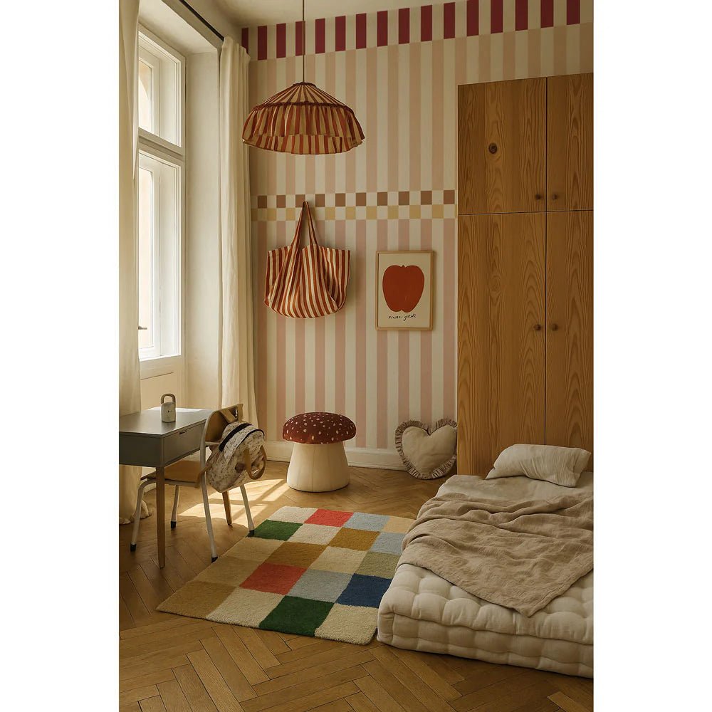 Wallpaper - Stripes Happy Cherry Pink - Le Petit Marché Home Furniture