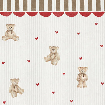 Wallpaper - Teddy bears with Ornament (Pre - Order) - LPM Home