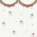 Wallpaper - Delicate retro flowers with ornament (Pre - Order) - LPM Home